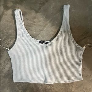 blue ribbed cropped tank from a boutique, really comfy